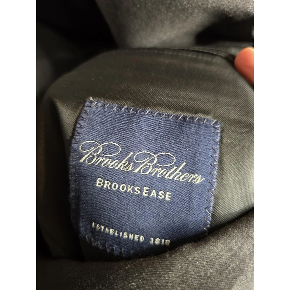 Brooks Brothers Brooksease Men's Blazer Size 40 Regular 3 Button‎ Black Wool
